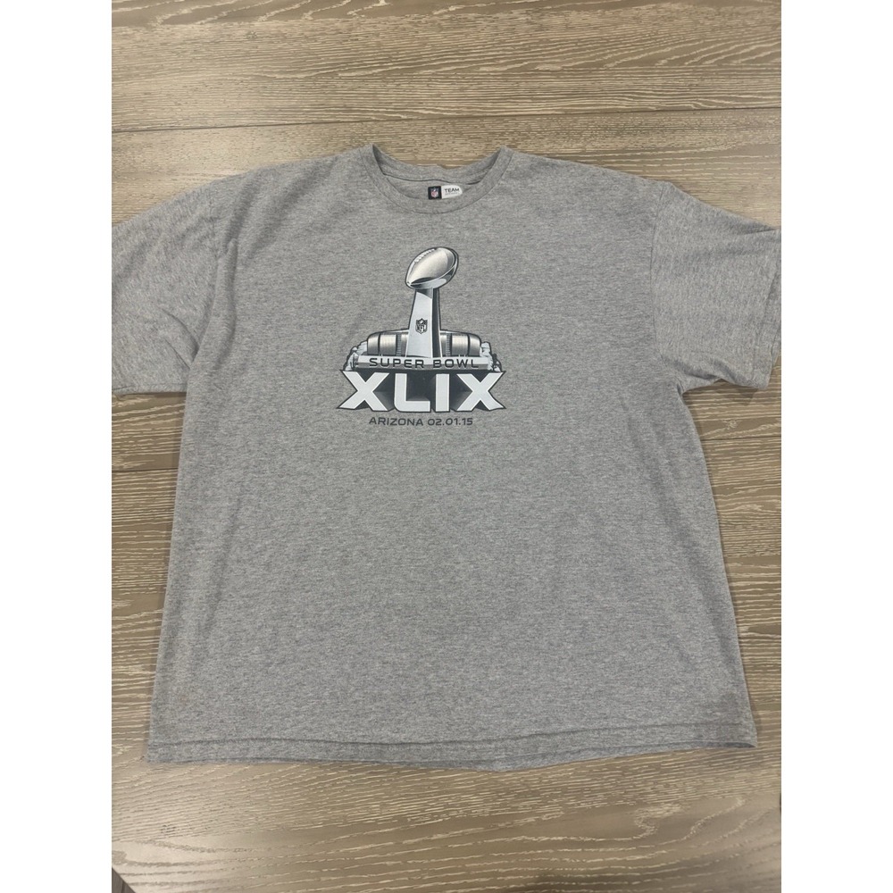 NFL Super Bowl XLIX T-Shirt Mens 2XL Gray Arizona 2015 Team Apparel Graphic Tee